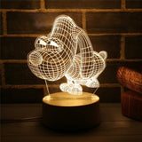 Navidad 3D LED Lamp Cute Christmas Tree Snowman
