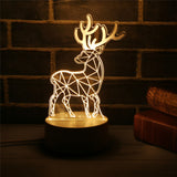 Navidad 3D LED Lamp Cute Christmas Tree Snowman