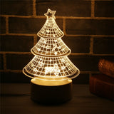 Navidad 3D LED Lamp Cute Christmas Tree Snowman