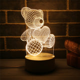 Navidad 3D LED Lamp Cute Christmas Tree Snowman
