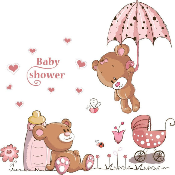 DIY PVC Wall Sticker Cute Lovely Bear Removable